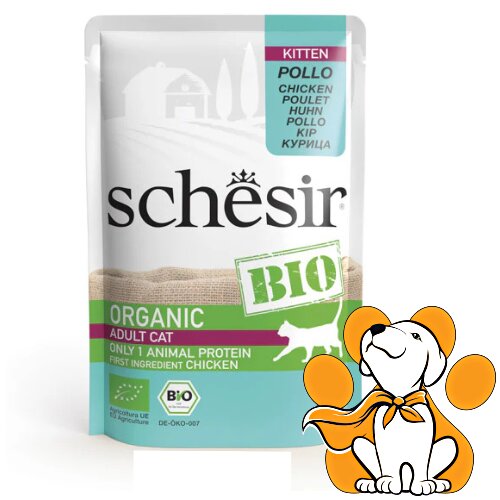 Schesir kitten Bio Organic Chicken 85g, Vlažna Hrana Za Mačiće Sa Piletinom Cene