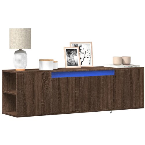 vidaXL Zidni TV ormarić LED svjetlima smeđa boja hrasta 135x31x39,5 cm Cijene