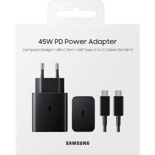Samsung hišni polnilec Super Fast Charge EP-TA4510XBE 45W + kabel EP-DN975BBE TYPE C črn - original Cene