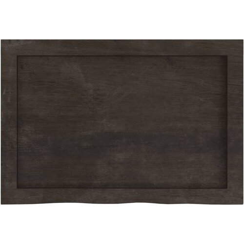  Zidna polica tamnosmeđa 60x40x(2-6) cm od obrađene hrastovine Slike