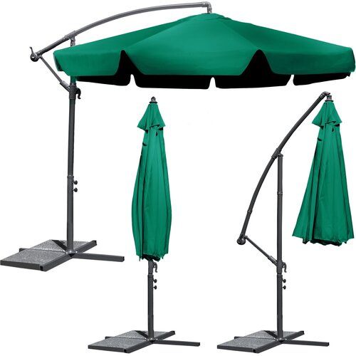 Plonos Large Green Folding Garden Umbrella - 350cm Diameter with 8 Segments, (21740373) Slike