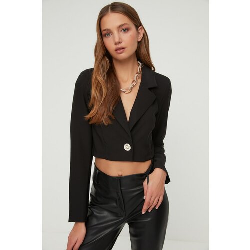 Trendyol Black Collar Detailed Jacket Slike