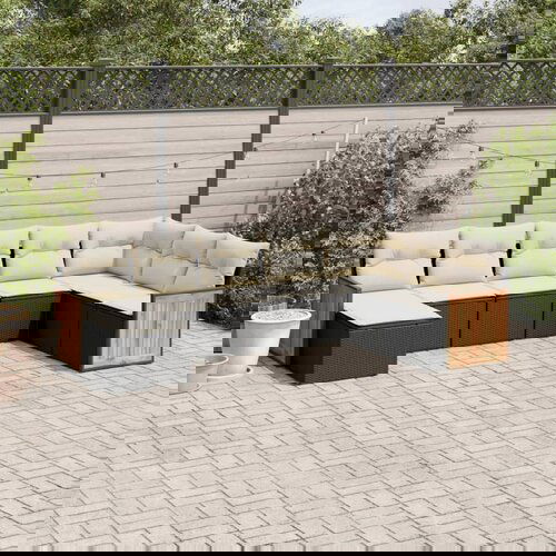 vidaXL 8-dijelni set vrtnih sofa od poliratana s jastucima crni Cijene