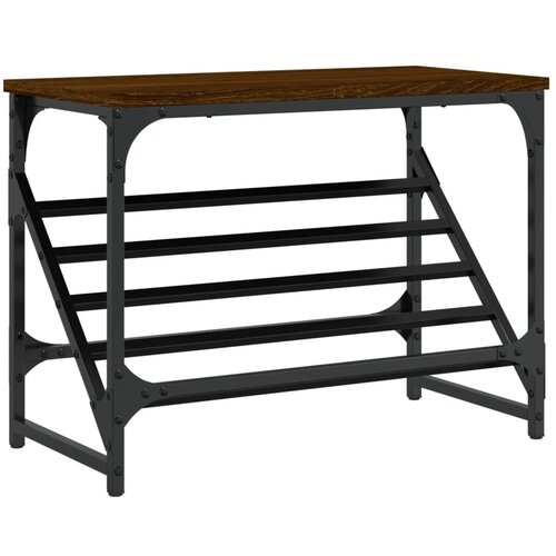 Maison Chic Regal za čevlje - Polica za čevlje rjav hrast 60x30x45 cm inženirski les, (21776693) Slike