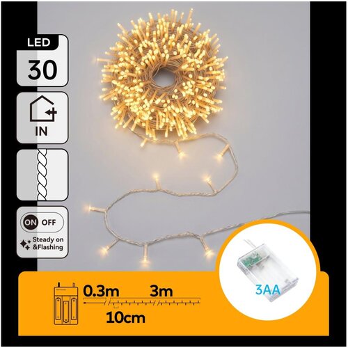 Aigostar LED Božićni lanac 30xLED/3xAA 3,3m topla bela Slike
