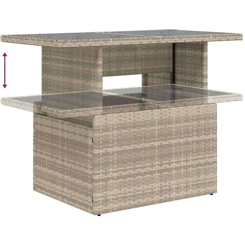 VidaXL 7-dijelni set vrtnih sofa svjetlosivi od poliratana Slike