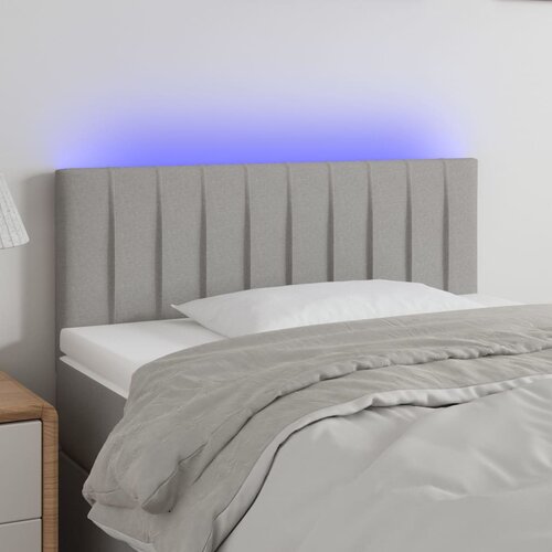 VidaXL LED uzglavlje svjetlosivo 80 x 5 x 78/88 cm od tkanine Slike