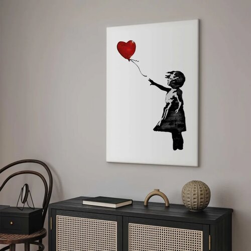  Slika - Banksy: Girl with Balloon (1 Part) Vertical 60x90 Premium Print Slike