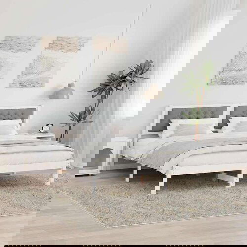  Konstrukcija postelje Svetlo siva 160 x 200 cm blago, (5000084487) Slike