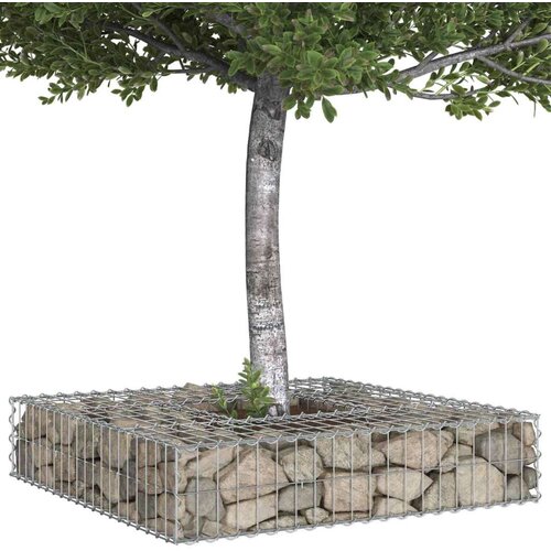  Gabionski uzdignuti krevet Srebrno 100 x 100 x 20 cm - 100 x 100 x 20 cm Slike
