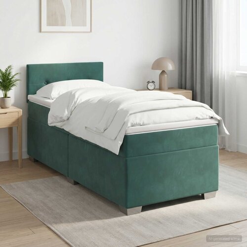  Boxspring krevet s madracem Tamnozelena 100 x 200 cm Bar&scaron;un Cijene