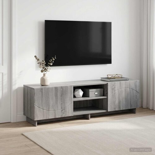  TV stalak 140 x 34,5 x 40 cm Siva Sonoma Konstruirano drvo Slike