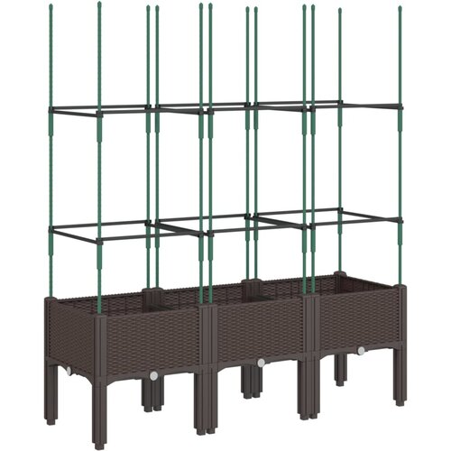  Vrtna sadilica s re&amp;scaron;etkom smeđa 120 x 40 x 142,5 cm PP Slike