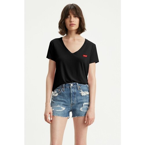 Levi&amp;#039;s Women&amp;#039;s Perfect Vneck Caviar Black Women&amp;#039;s T-Shirt 8534100030 Slike