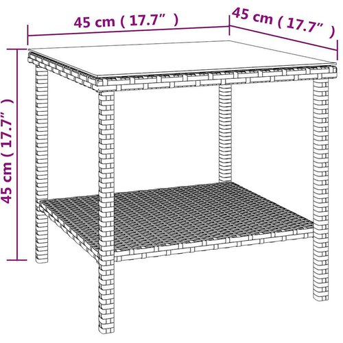  Bočni stolić crni 45 x 45 x 45 cm poliratan i kaljeno staklo Slike