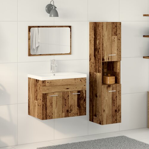 vidaXL Skladi Drugo 3 pcs Staro les 30 x 30 x 130 cm Konstruiran les Cene