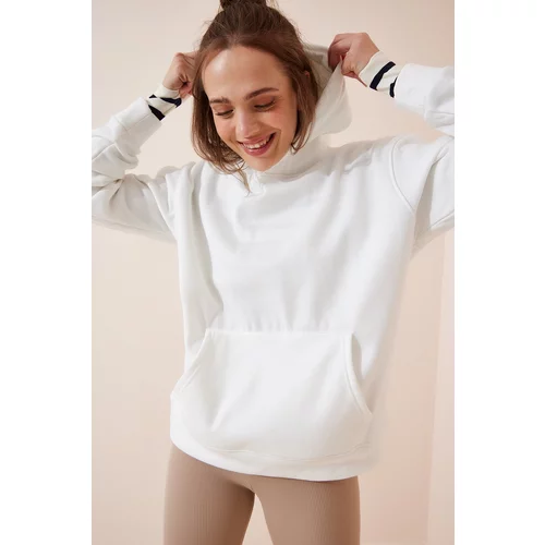 Happiness İstanbul Sweatshirt - White - Oversize