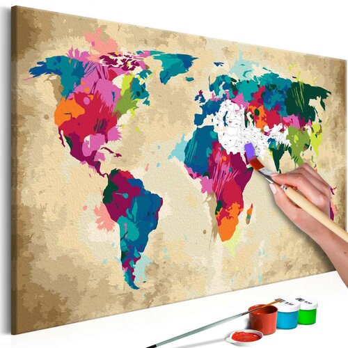  Slika za samostalno slikanje - World Map (Colourful) 60x40 Cijene