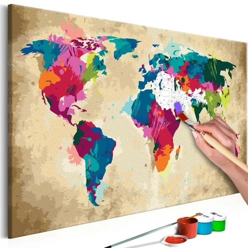  Slika za samostalno slikanje - World Map (Colourful) 60x40