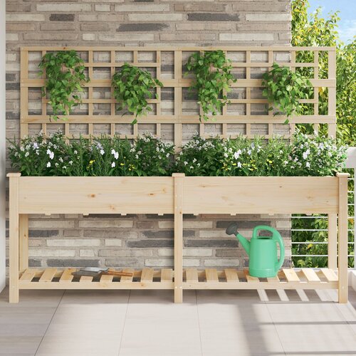 vidaXL Svestrane kutije i saksije Prirodno drvo Drvo 203.5 x 54 x 152.5 cm Cijene