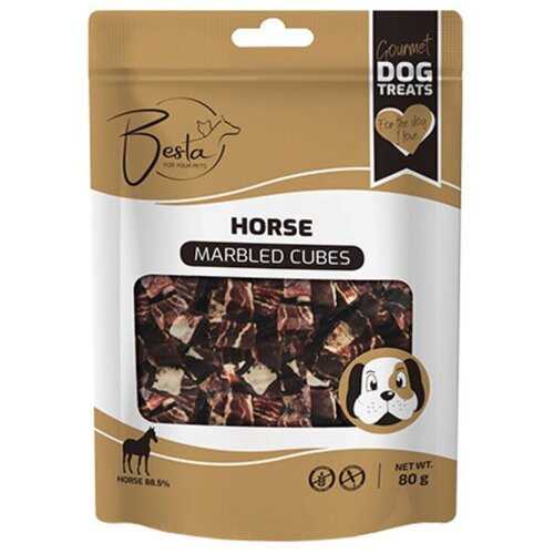 BESTA Poslastica za pse Marbeled Cubes, Konjsko meso 80 g Slike
