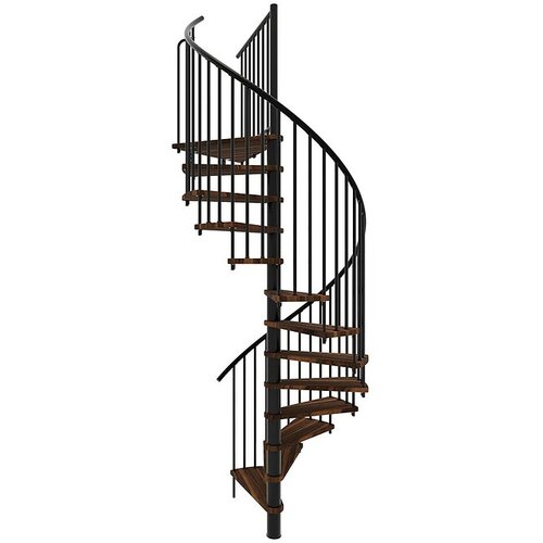 Minka Spiralno stopnišče Spiral Smart (Premer: 140 cm, Črna, Barva stopnice: Oreh, Višina nadstropja: 305 cm) Cene