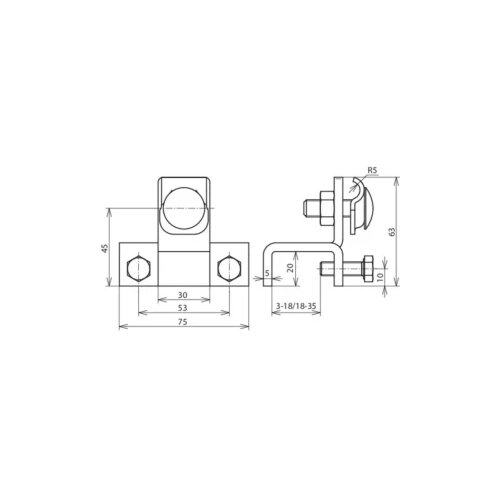 DEHN pričvrsni element za prenaponsku za&amp;scaron;titu 372140 st/zn f. profile 18-35mm 372140 Slike