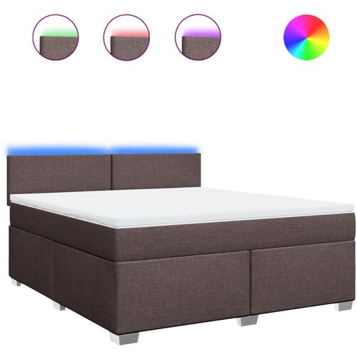 VidaXL Box spring postelja z vzmetnico temno rjava 180x200 cm blago, (21306971) Slike