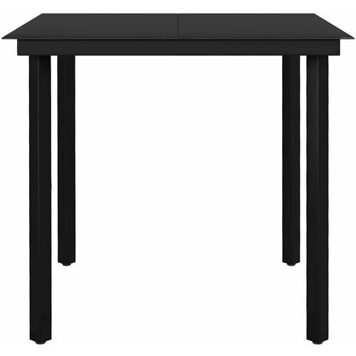  5-dijelni vrtni blagovaonski set crni Crna 80 cm table length Slike