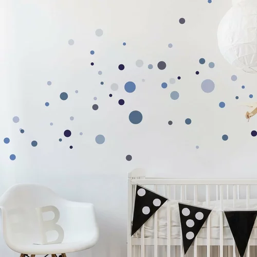 Ambiance set s 100 plavih zidnih samoljepljivih naljepnica round stickers