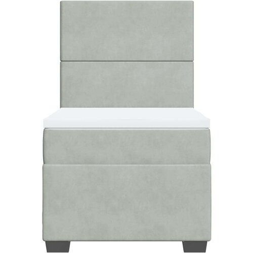 VidaXL Box spring krevet s madracem svjetlosivi 90x190 cm bar&amp;scaron;unasti Slike
