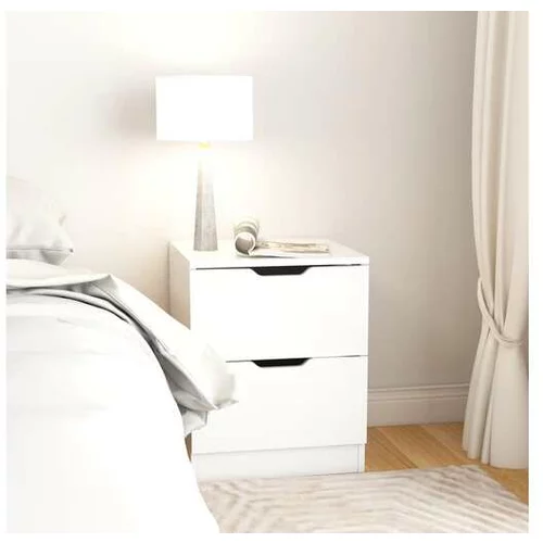  Nočna omarica visok sijaj bela 40x40x50 cm iverna plošča