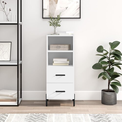 VidaXL Komoda bijela 34 5 x 34 x 90 cm od konstruiranog drva Slike