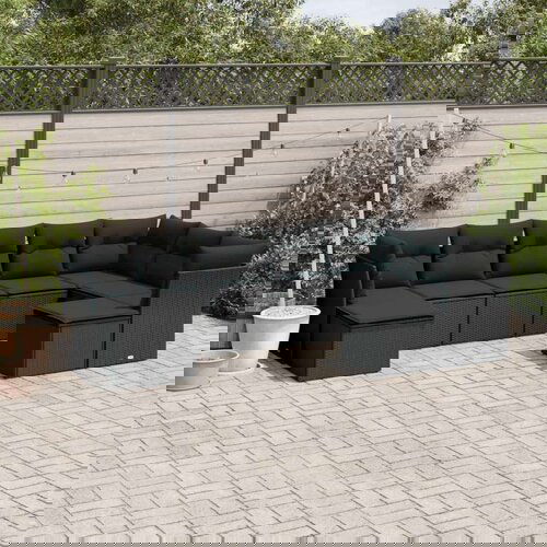  9-dijelni set vrtnih sofa s jastucima crni od poliratana Cijene