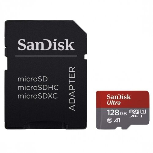 San Disk SDHC 128GB micro 100MB/s40MB/s Class10 U3/V30+SD Ad.End Cene