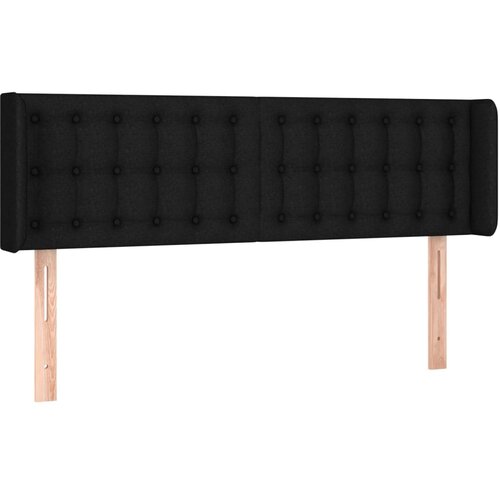  LED uzglavlje crno 147x16x78/88 cm od tkanine Slike