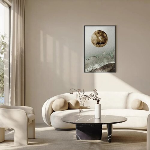  Slika - Green Tide (1 Part) Vertical 40x60 U crnom drvenom okviru Cene
