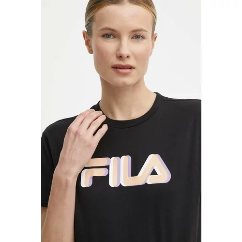 Fila Pamučna majica Londrina za žene, boja: crna, FAW0765