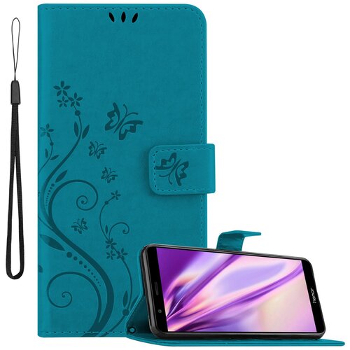 Cadorabo Honor 7X v klasična rožnata zlata - ovitek v cvetličnem dizajnu z magnetnim zapiranjem, stoječo funkcijo in režami za kartice, (20563994) Cene