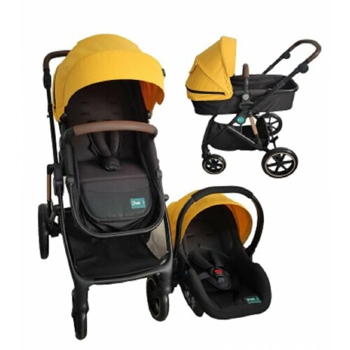 Puerri oscar kolica za bebe 3 u 1 - yellow Slike