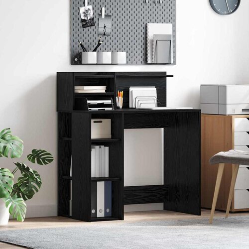  Stol s policom Crni hrast 90 x 48 x 101,5 cm Konstruirano drvo Cijene
