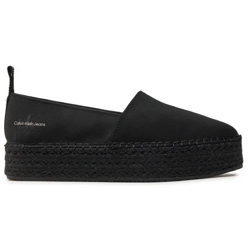 Calvin Klein Jeans Espadrile Platform Espadrille Mix Ml Mtl YW0YW01622 Črna