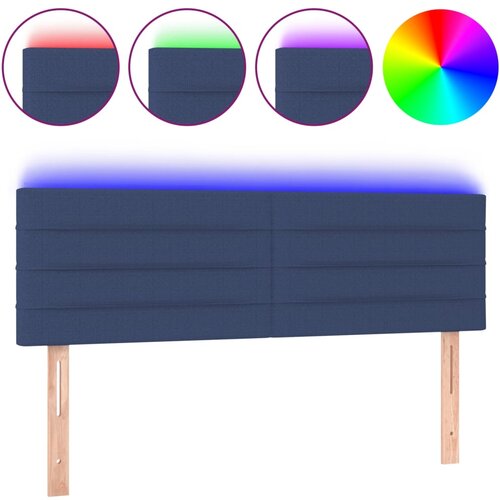 Maison Chic led posteljno vzglavje - vzglavna omarica - nočna omarica modro 144x5x78/88 cm blago, (21710688) Cene