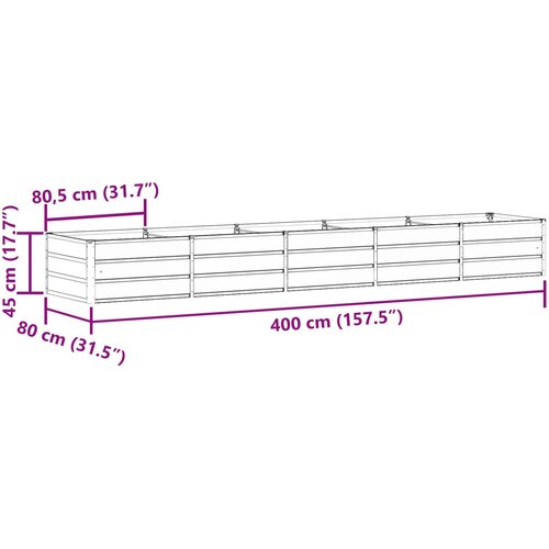  Sadilica Svijetlo siva 400 x 80 x 45 cm Čelik Slike