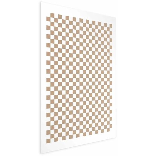  Plakat - Geometry and Browns - a chessboard pattern in neutral shades 40x60 Bez okvira Cijene