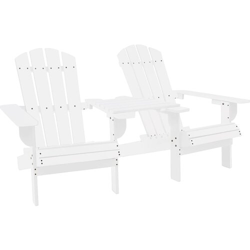  Stola Adirondack s čajno mizico trden les jelke bela Slike