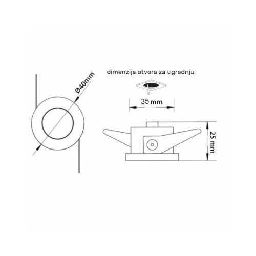  LED  rozetna L1030-3 okrugla 3W 4000K bela Cene