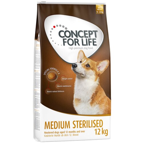 Concept for Life 2 x 12 kg/4 kg/1,5 kg za pse po posebni ceni! - Medium Sterilised (2 x 12 kg) Cene