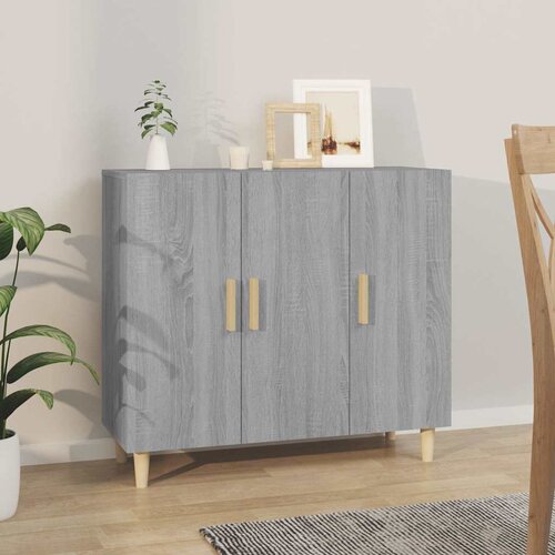  Komoda boja hrasta sonome 90 x 34 x 80 cm konstruirano drvo Siva Cijene