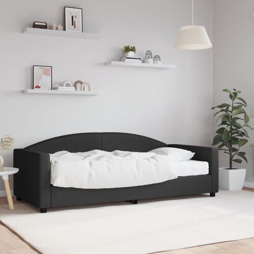  Dnevni krevet s madracem crni 90 x 190 cm od tkanine Cene